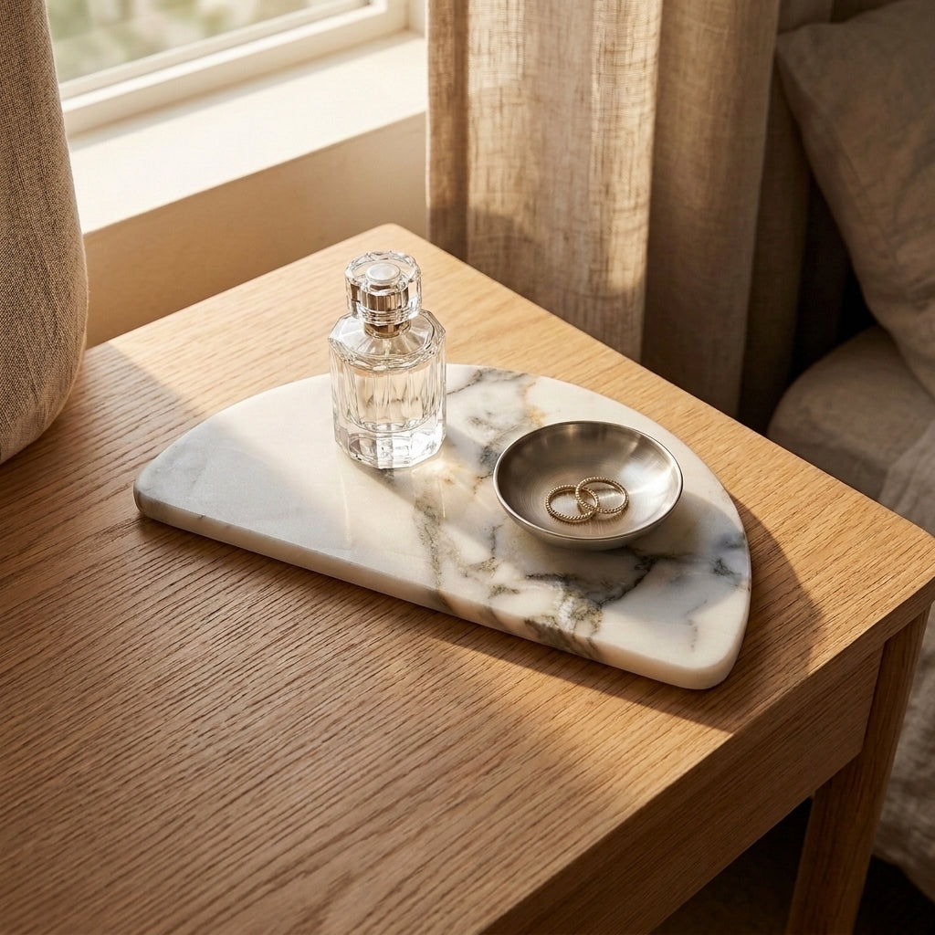 HALF MOON STONE TRIVET | Limited Edition Arabescato - Shop premium Home Decor for modern interiors - premium homewares - luxury home decor online