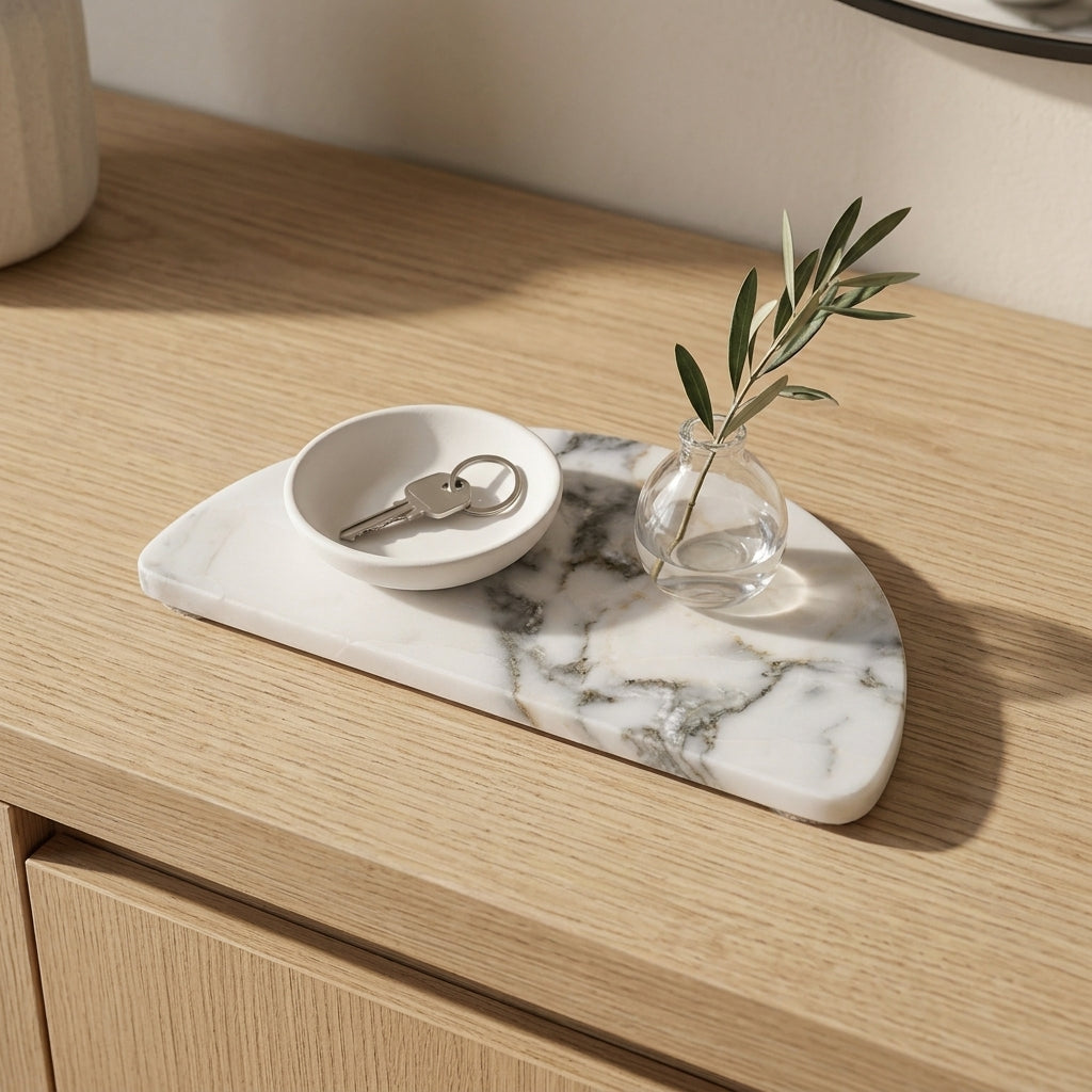 HALF MOON STONE TRIVET | Limited Edition Arabescato - Shop premium Home Decor for modern interiors - premium homewares - luxury home decor online