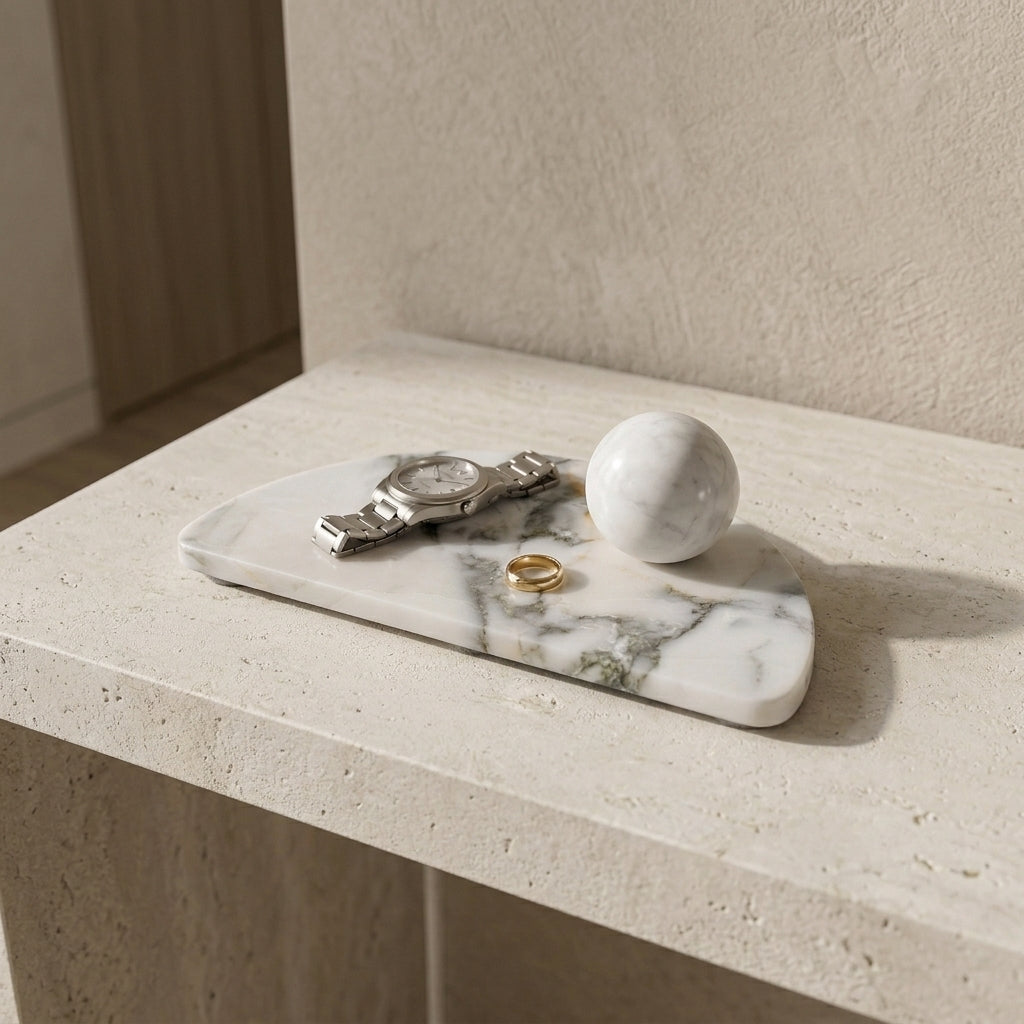 HALF MOON STONE TRIVET | Limited Edition Arabescato - Shop premium Home Decor for modern interiors - premium homewares - luxury home decor online