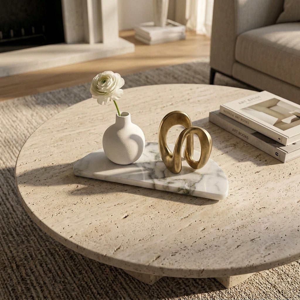 HALF MOON STONE TRIVET | Limited Edition Arabescato - Shop premium Home Decor for modern interiors - premium homewares - luxury home decor online