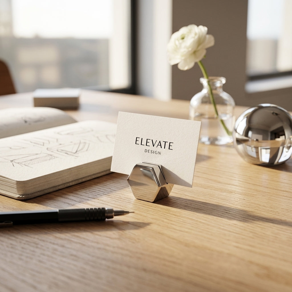 HEXAGON CARD HOLDER | Nickel