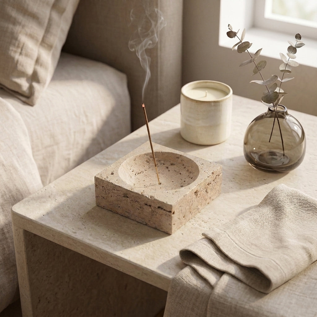 INCENSE HOLDER / BOWL | Travertine