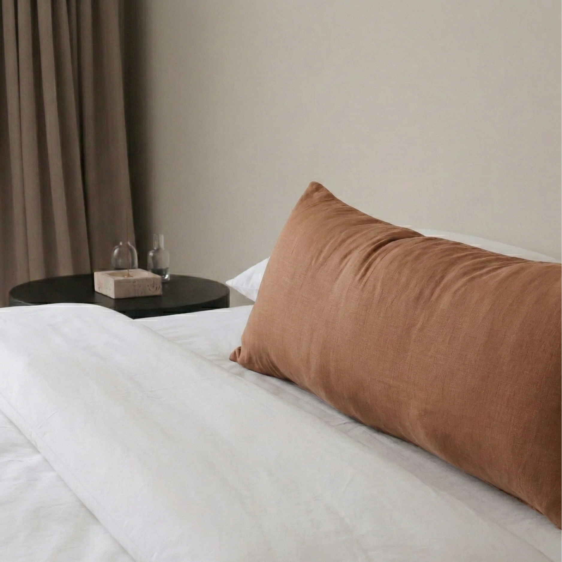 STONEWASHED LINEN LUMBAR CUSHION COVER | Latte - Shop premium Home Decor for modern interiors - premium homewares - luxury home decor online