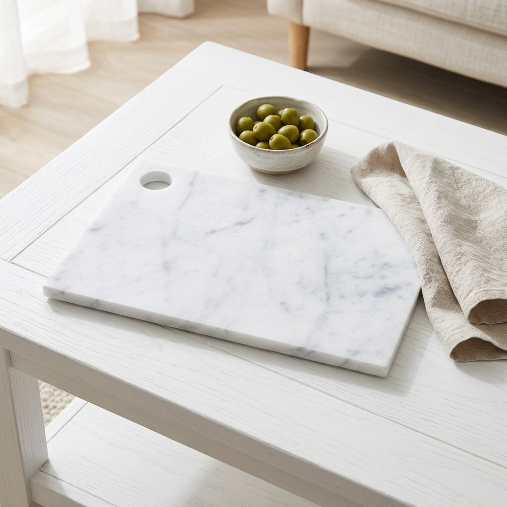 MARBLE CHEESE BOARD | White