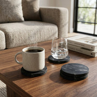 CIRCLE MARBLE COASTERS | Black | Set of 4 - Shop premium Home Decor for modern interiors - premium homewares - luxury home decor online