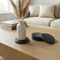 CIRCLE MARBLE COASTERS | Black | Set of 4 - Shop premium Home Decor for modern interiors - premium homewares - luxury home decor online