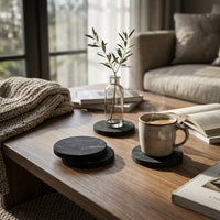 CIRCLE MARBLE COASTERS | Black | Set of 4 - Shop premium Home Decor for modern interiors - premium homewares - luxury home decor online