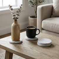 CIRCLE MARBLE COASTERS | White | Set of 4 - Shop premium Home Decor for modern interiors - premium homewares - luxury home decor online
