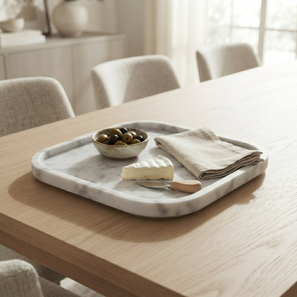 MARBLE SQUIRCLE TRAY | Carrara
