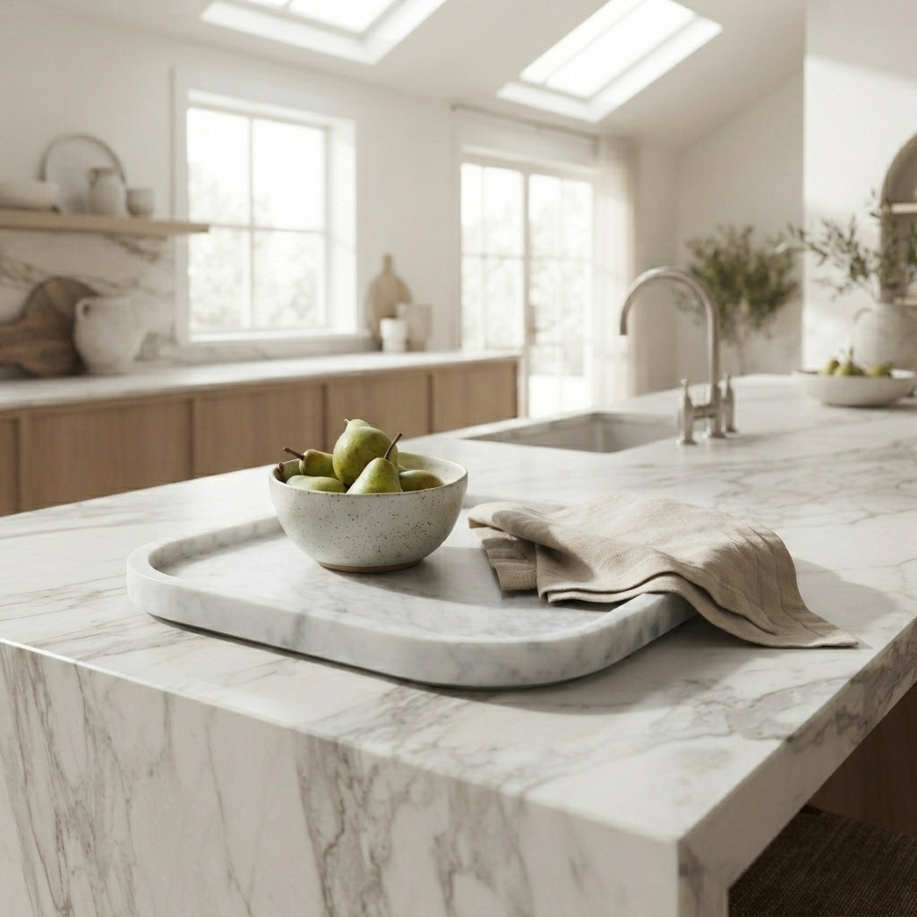 MARBLE SQUIRCLE TRAY | Carrara