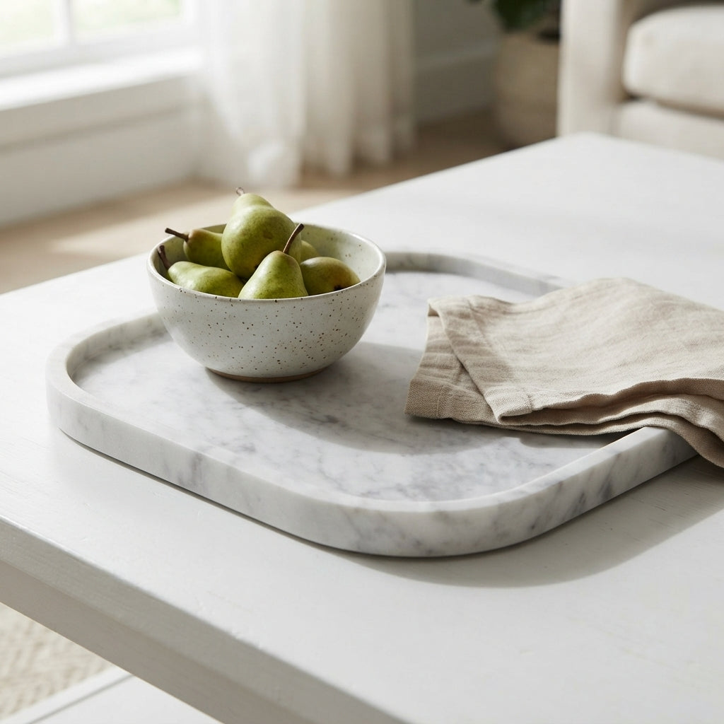 MARBLE SQUIRCLE TRAY | Carrara