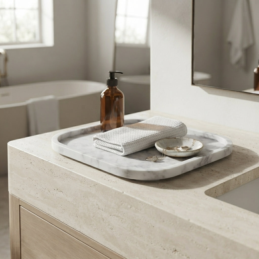 MARBLE SQUIRCLE TRAY | Carrara