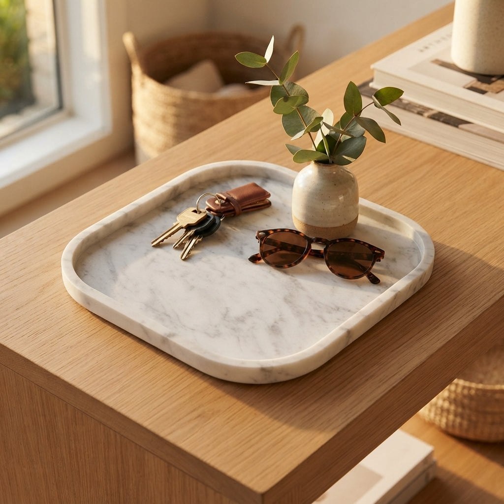 MARBLE SQUIRCLE TRAY | Carrara