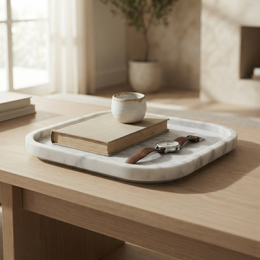 MARBLE SQUIRCLE TRAY | Carrara