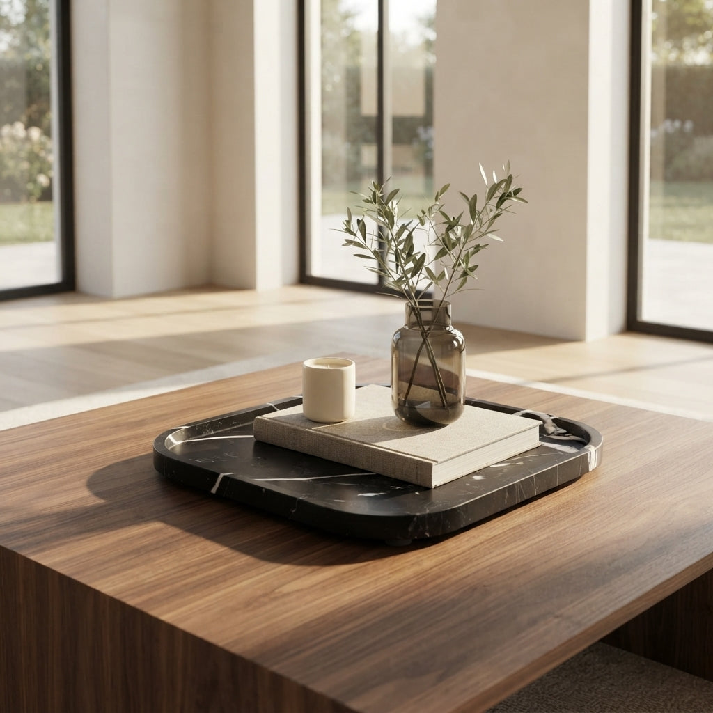 MARBLE SQUIRCLE TRAY | Nero Marquina