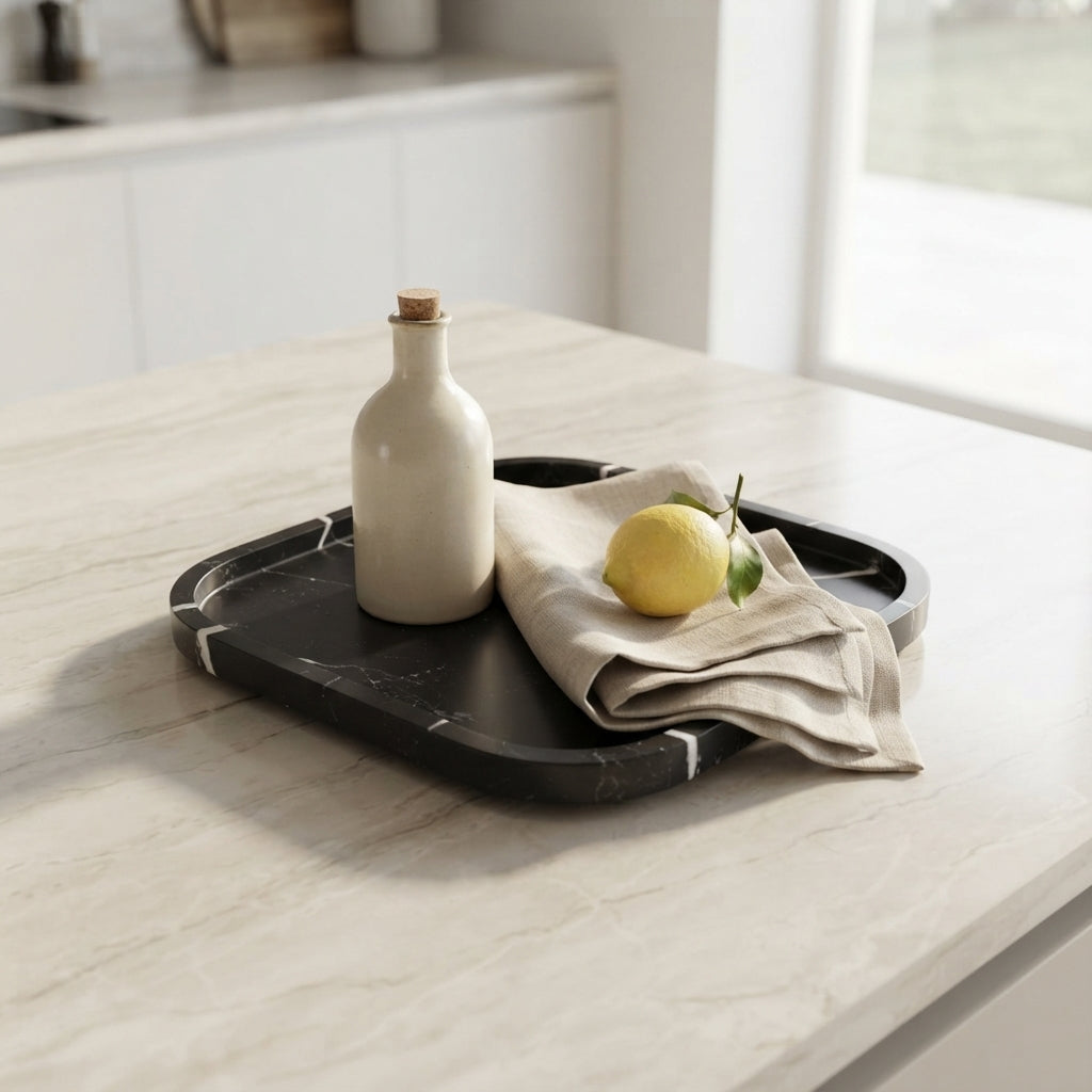 MARBLE SQUIRCLE TRAY | Nero Marquina