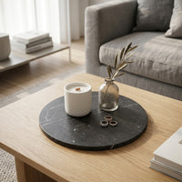 CIRCLE MARBLE TRIVET | Black - Shop premium Home Decor for modern interiors - premium homewares - luxury home decor online