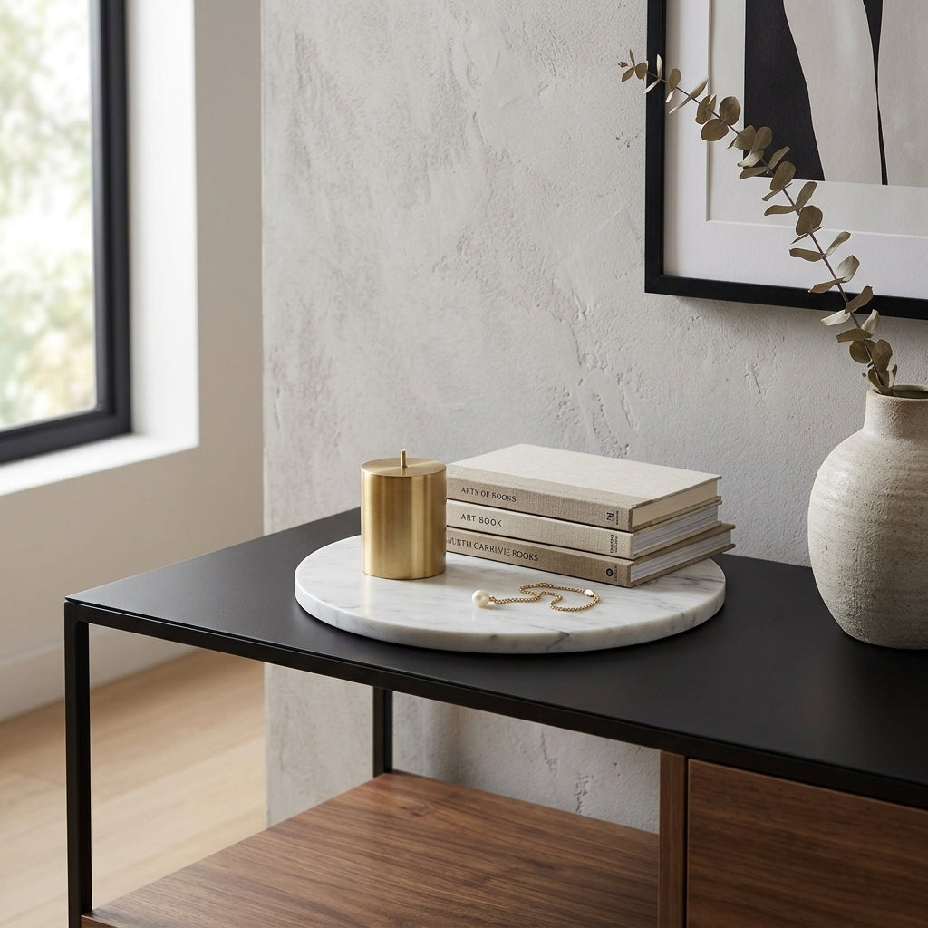 CIRCLE MARBLE TRIVET | White - Shop premium Home Decor for modern interiors - premium homewares - luxury home decor online
