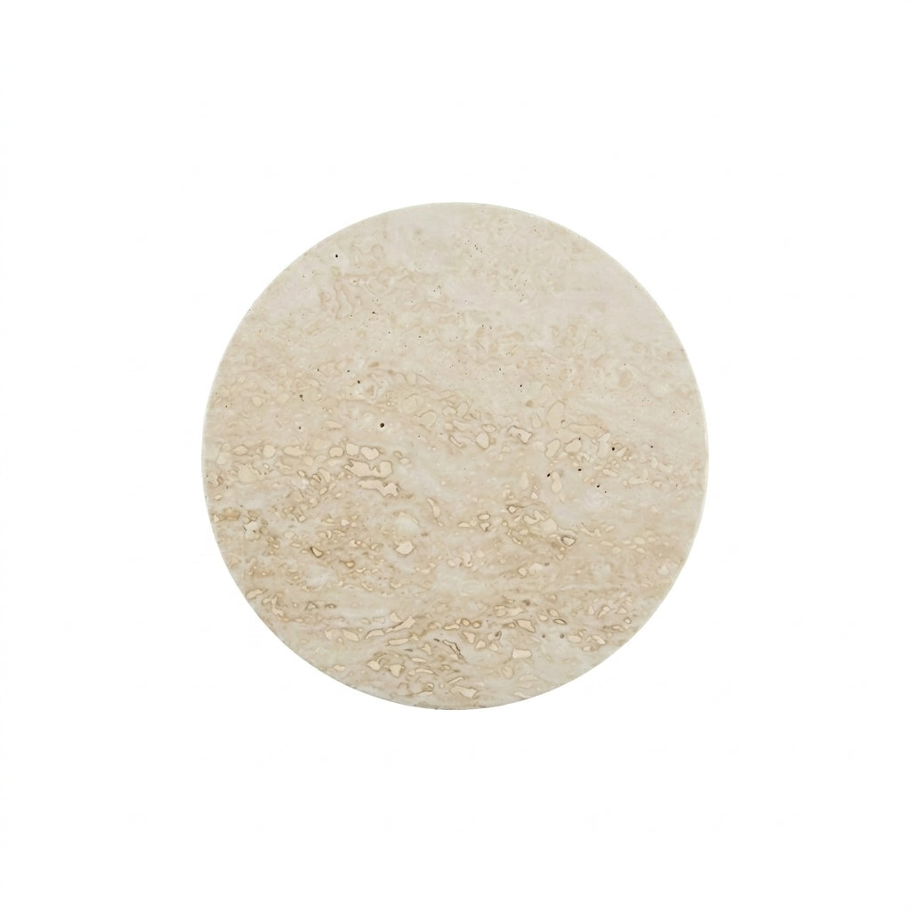 Round beige stone on a white background