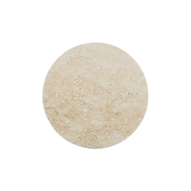 Round beige stone on a white background