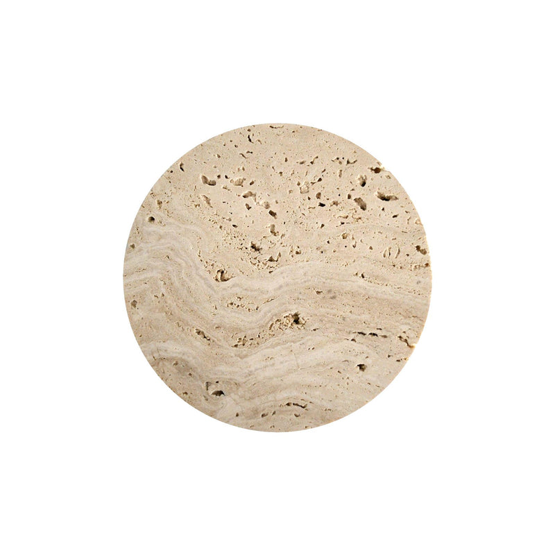 Round beige stone on a white background