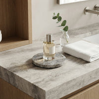 MINI ROUND STONE TRIVET | Silver Travertine (unfilled)