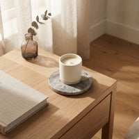 MINI ROUND STONE TRIVET | Silver Travertine (unfilled)