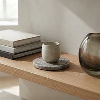 MINI ROUND STONE TRIVET | Silver Travertine (unfilled)