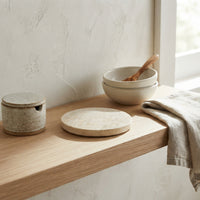 MINI ROUND STONE TRIVET | Travertine (filled)