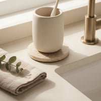 MINI ROUND STONE TRIVET | Travertine (filled)