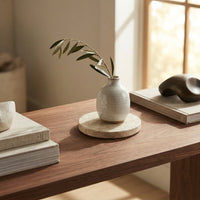 MINI ROUND STONE TRIVET | Travertine (filled)