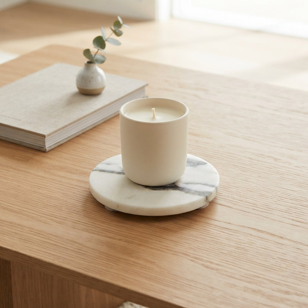 MINI ROUND STONE TRIVET | Arabescato