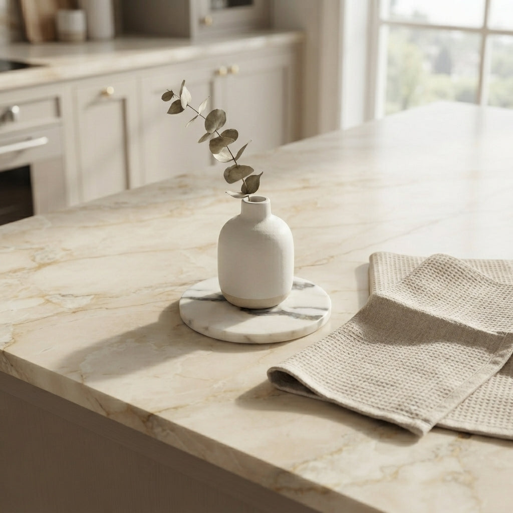 MINI ROUND STONE TRIVET | Arabescato