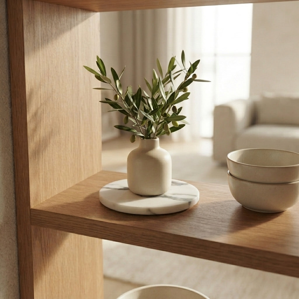 MINI ROUND STONE TRIVET | Arabescato
