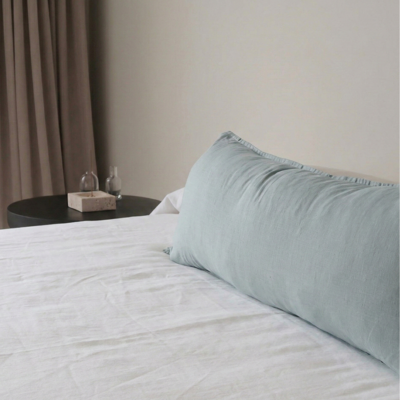 STONEWASHED LINEN LUMBAR CUSHION COVER | Mist - Shop premium Home Decor for modern interiors - premium homewares - luxury home decor online