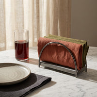 GEO NAPKIN HOLDER | Black Nickel & Grey Tundra
