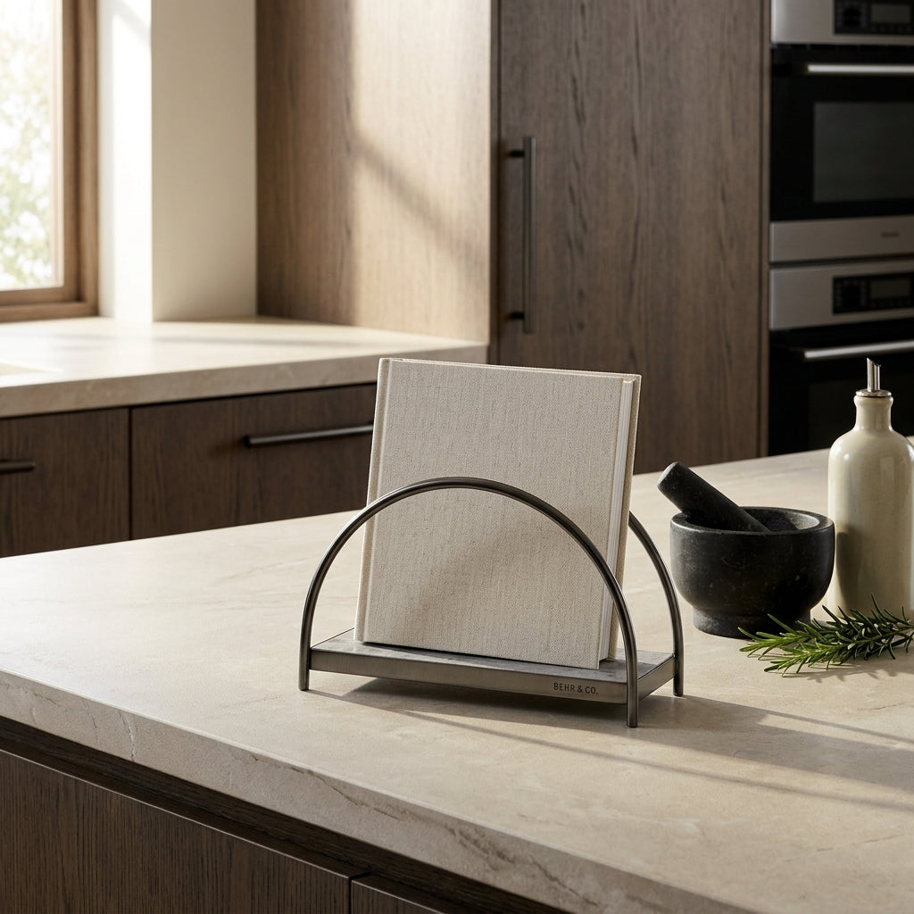 GEO NAPKIN HOLDER | Black Nickel & Grey Tundra