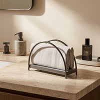 GEO NAPKIN HOLDER | Black Nickel & Grey Tundra