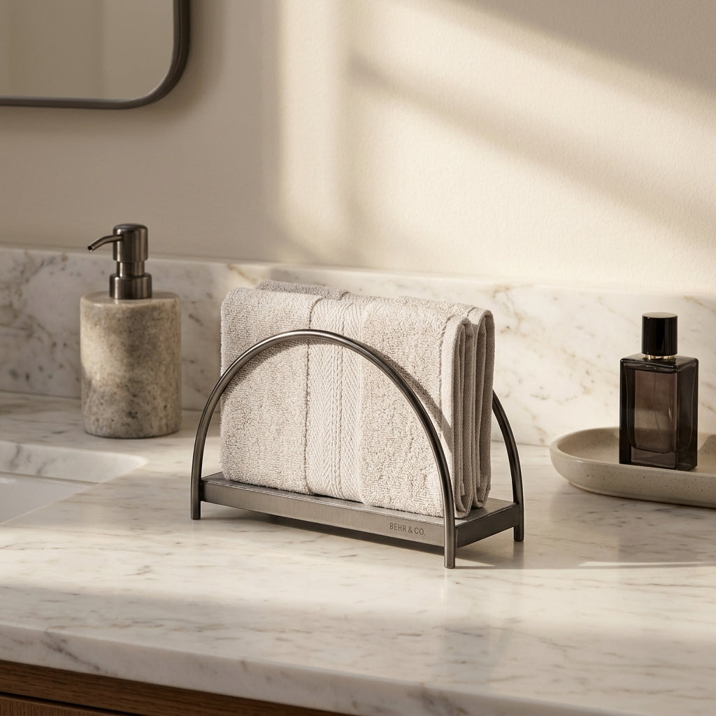 GEO NAPKIN HOLDER | Black Nickel & Grey Tundra