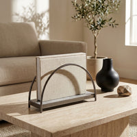 GEO NAPKIN HOLDER | Black Nickel & Grey Tundra