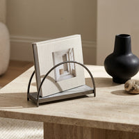 GEO NAPKIN HOLDER | Black Nickel & Grey Tundra