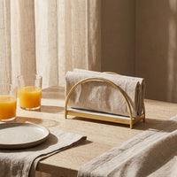 GEO NAPKIN HOLDER | Brass & Carrara - Shop premium Home Decor for modern interiors - premium homewares - luxury home decor online