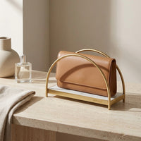 GEO NAPKIN HOLDER | Brass & Carrara - Shop premium Home Decor for modern interiors - premium homewares - luxury home decor online