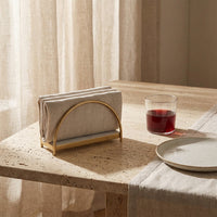 GEO NAPKIN HOLDER | Brass & Carrara - Shop premium Home Decor for modern interiors - premium homewares - luxury home decor online