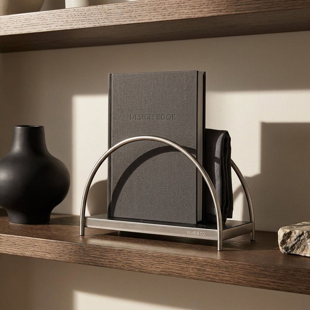 GEO NAPKIN HOLDER | Brushed Nickel & Nero - Shop premium Home Decor for modern interiors - premium homewares - luxury home decor online