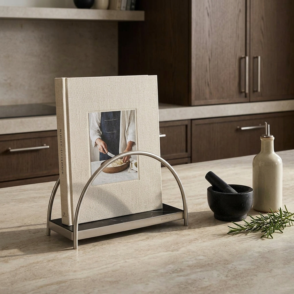 GEO NAPKIN HOLDER | Brushed Nickel & Nero - Shop premium Home Decor for modern interiors - premium homewares - luxury home decor online