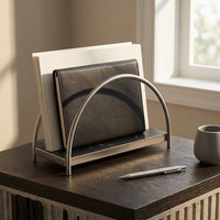 GEO NAPKIN HOLDER | Brushed Nickel & Nero - Shop premium Home Decor for modern interiors - premium homewares - luxury home decor online