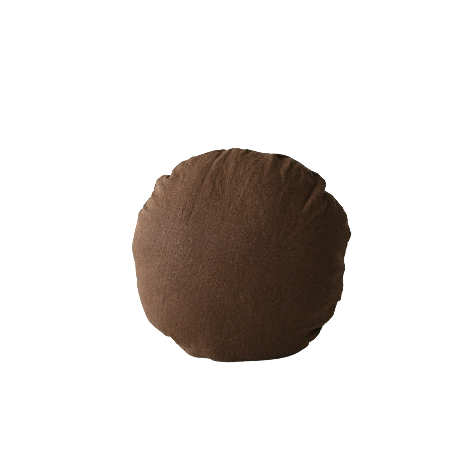 STONEWASHED LINEN ROUND CUSHION COVER | 40cm dia | Cocoa