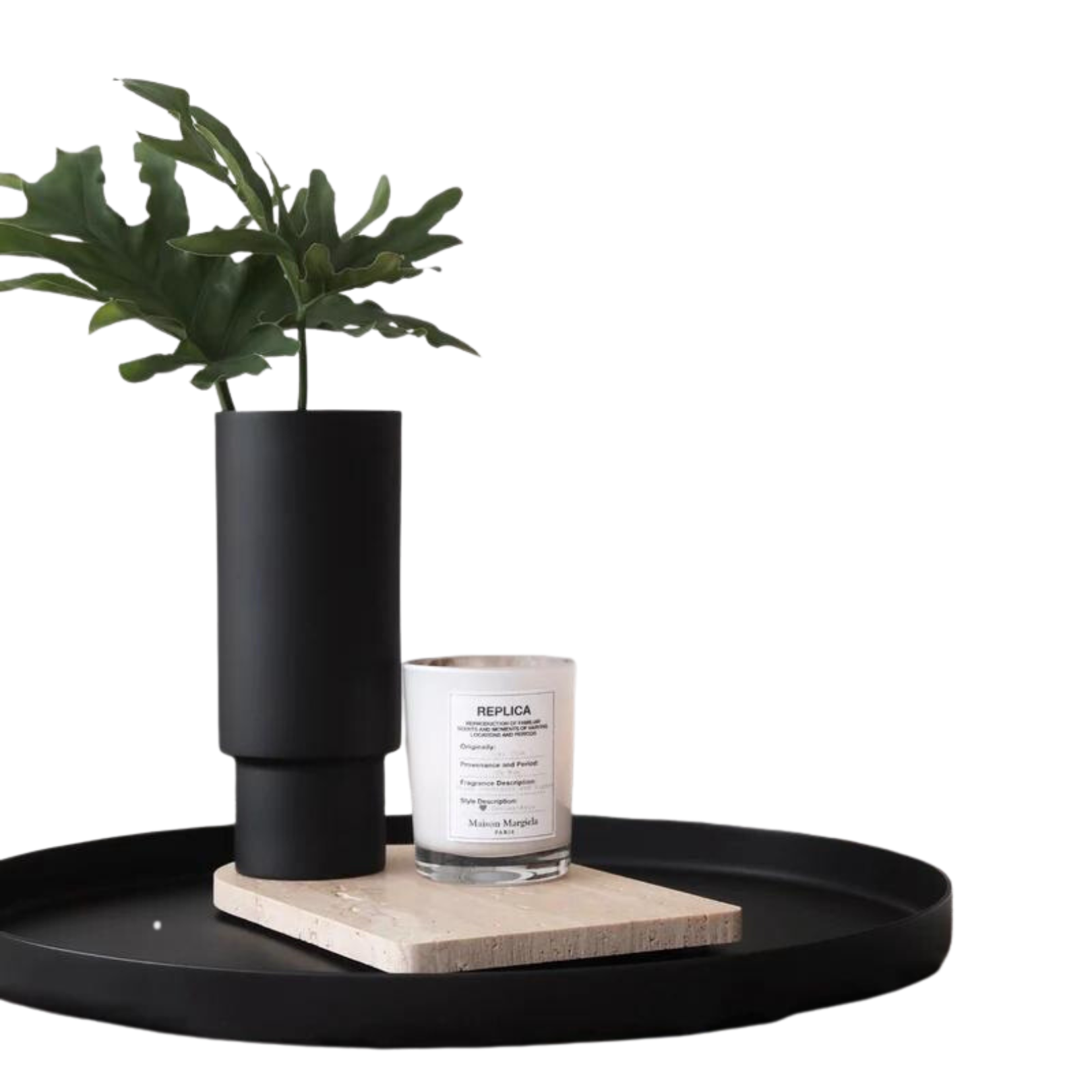 GEO ROUND TRAY | Matt Black