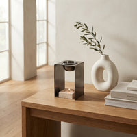 OIL BURNER  | Black Nickel & Travertine
